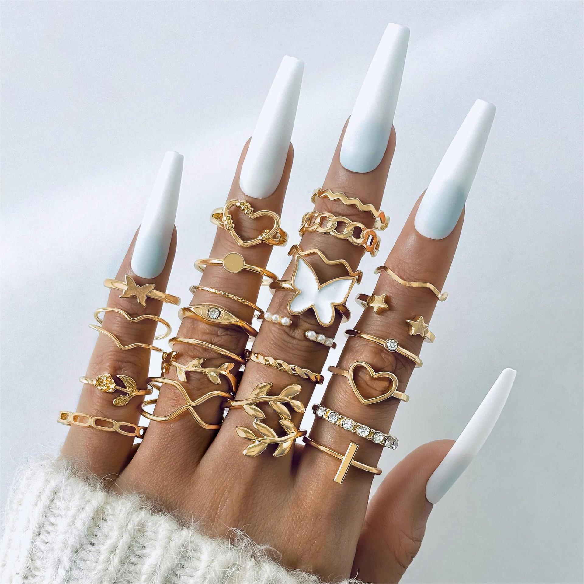 Wholesale Open Multi-Jointed Butterfly Ring Set